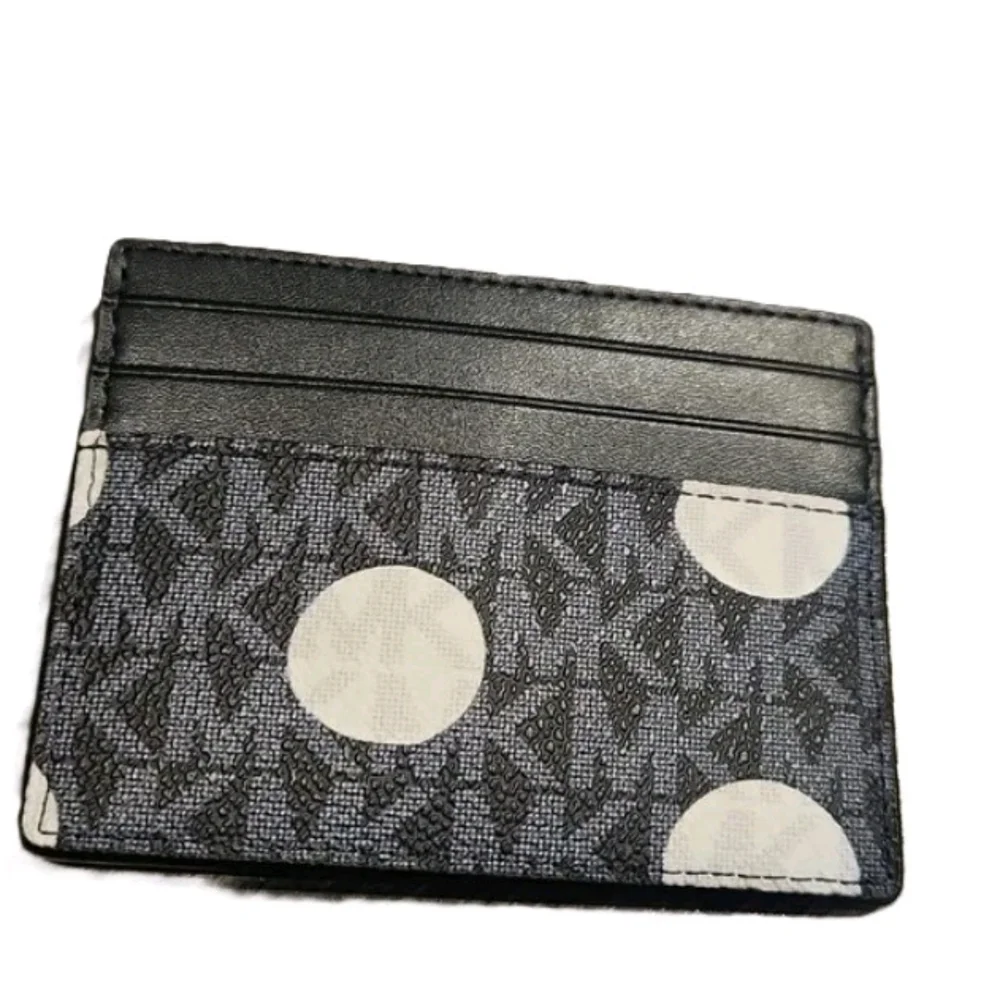 Michael Kors Monogram Black and Gray Card Holder